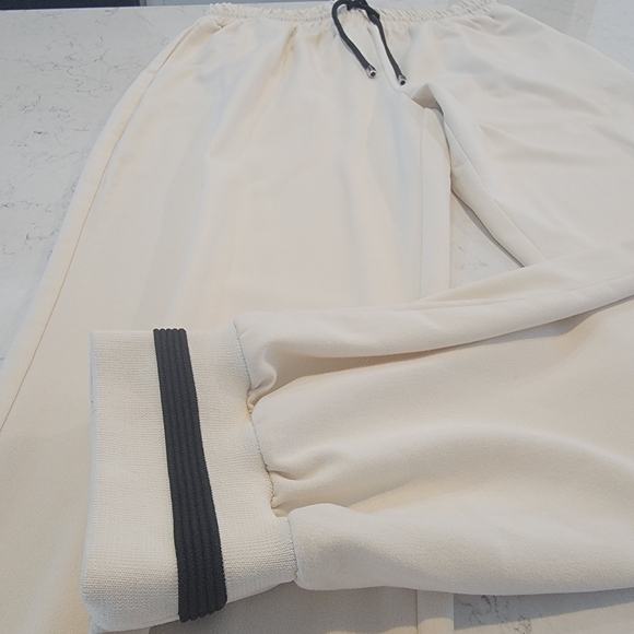 Zara Men's cream with black details draw string cuffed jogger pants size XL - Picture 13 of 16